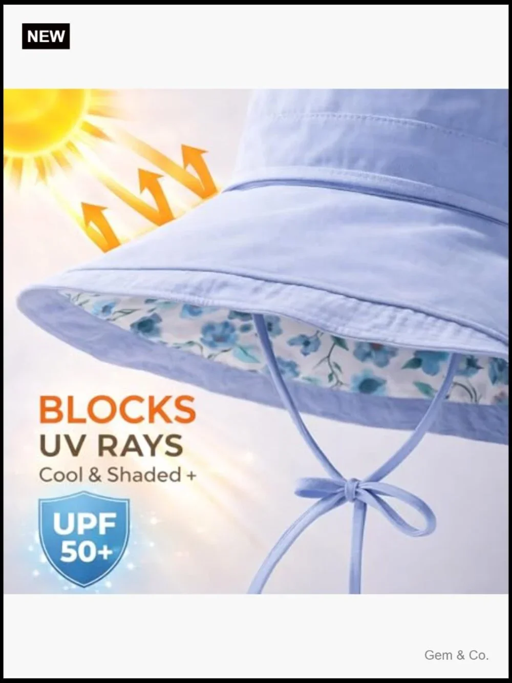 Wide Brim Reversible Sun Hat UPF 50+ Wire Edge Bucket